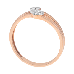 Bague en or rose et rhodié, diamants