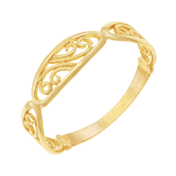 Bague en or jaune, filigrane