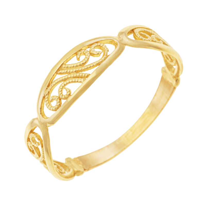 Bague en or jaune, filigrane