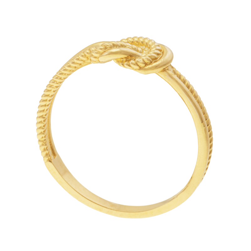 Bague en or jaune, noeud