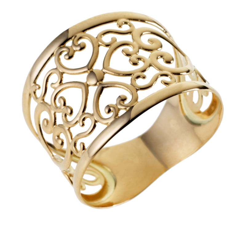 Bague en or jaune filigrane