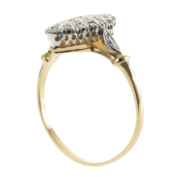 Bague en or rhodié et diamants
