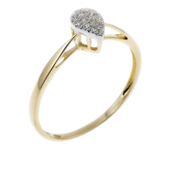 Bague en or jaune rhodié et diamants