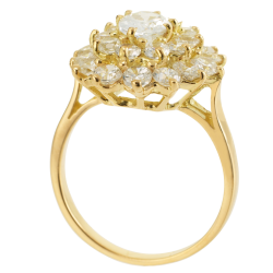 Bague en or jaune et oxydes de zirconium