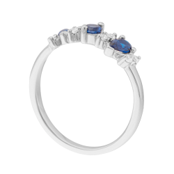 Bague en platine, saphirs et diamants