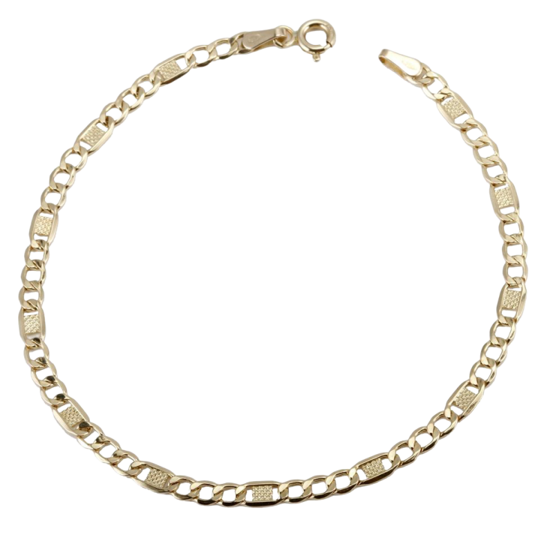 Bracelet en or jaune, maille marine fantaisie