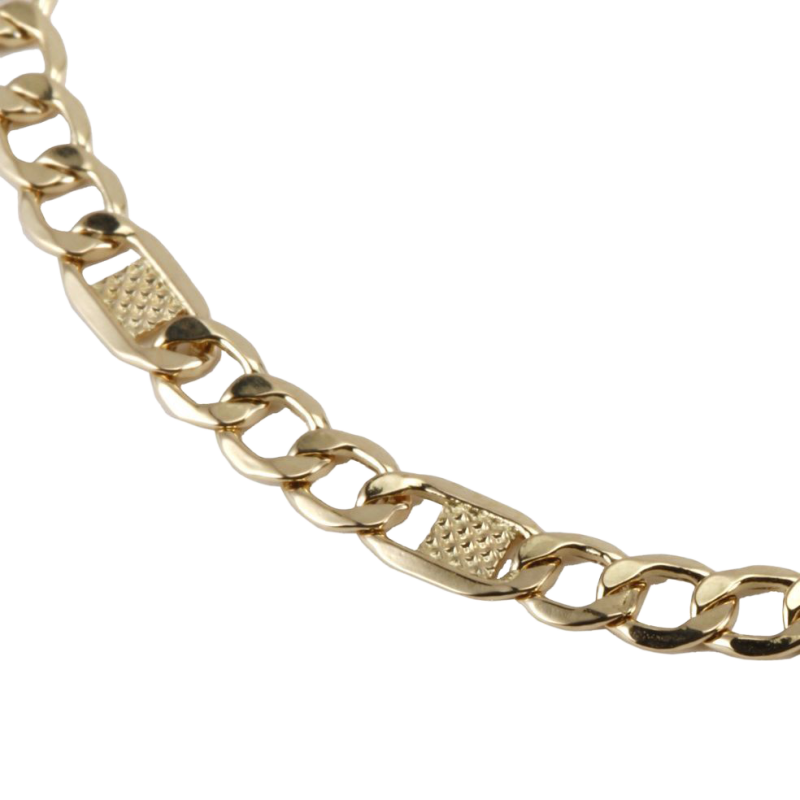 Bracelet en or jaune, maille marine fantaisie