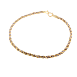 Bracelet en deux ors, maille corde