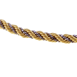Bracelet en deux ors, maille corde
