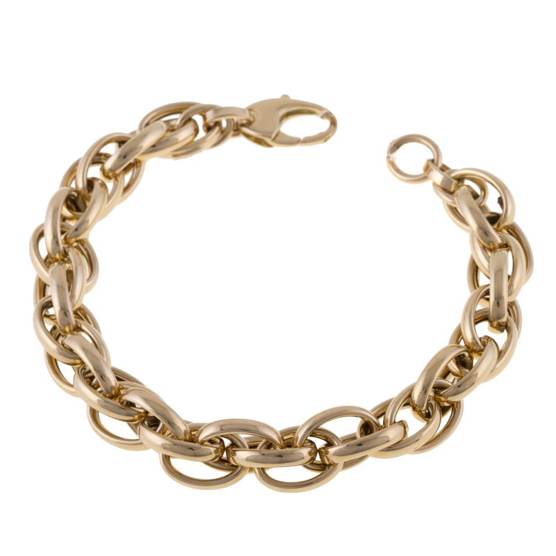 Bracelet en or jaune, maille tressée