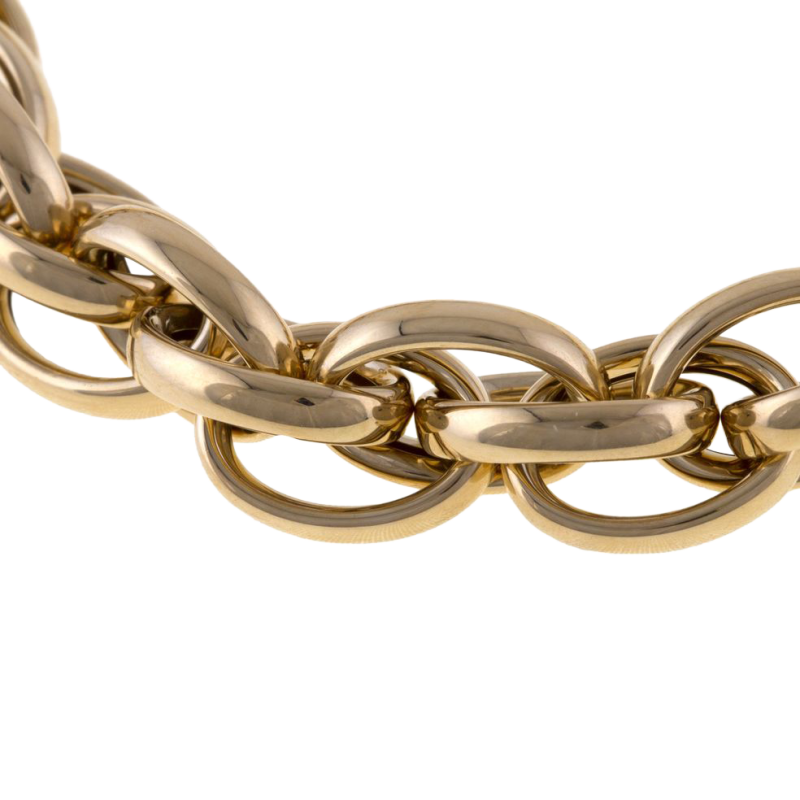 Bracelet en or jaune, maille tressée