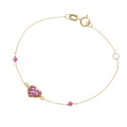 Bracelet en or jaune et laque, oxydes de zirconium