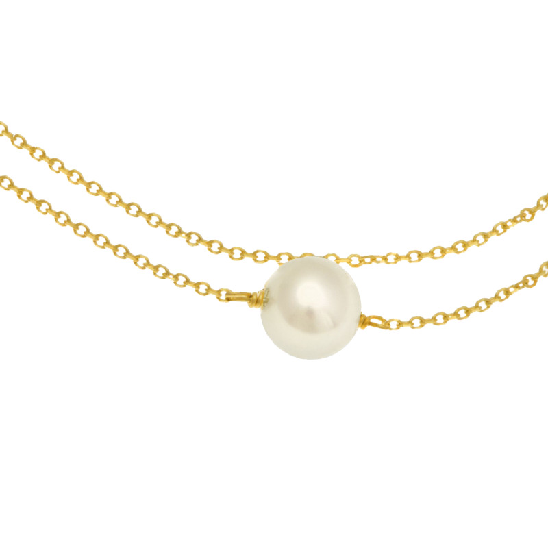 Bracelet en or jaune, perles de culture