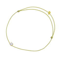 Bracelet cordon doré en or jaune, oxyde de zirconium