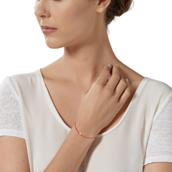 Bracelet cordon fuchsia en or jaune, oxyde de zirconium