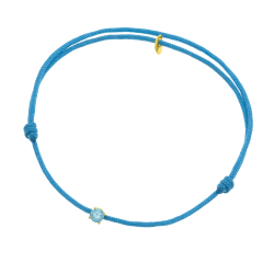 Bracelet cordon bleu glacial en or jaune, oxyde de zirconium