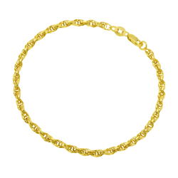 Bracelet en or jaune, maille torsadée