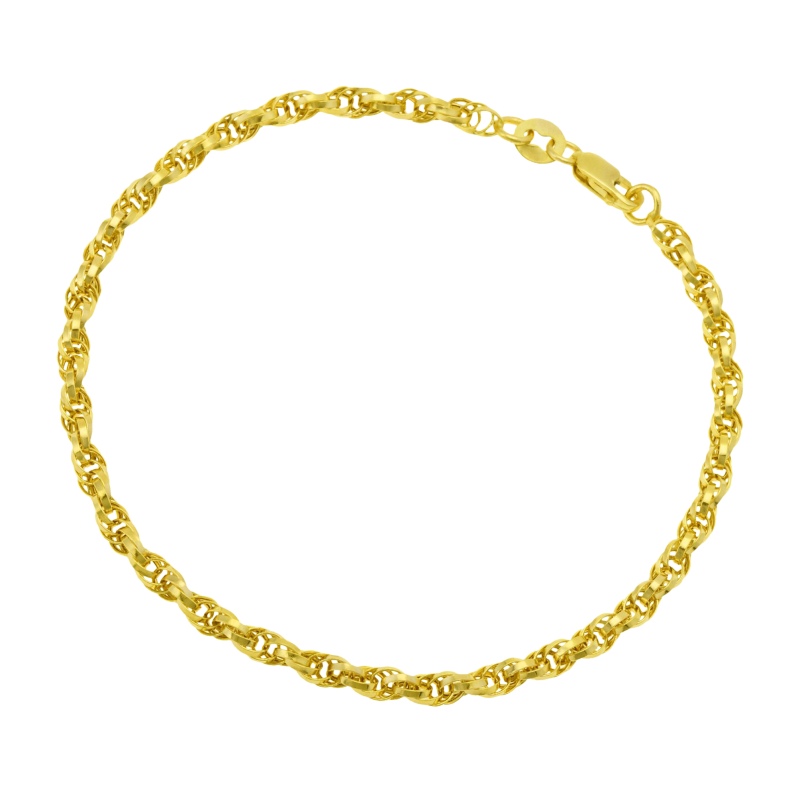 Bracelet en or jaune, maille torsadée