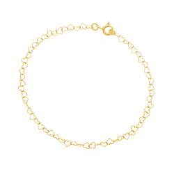 Bracelet en or jaune, coeurs