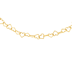 Bracelet en or jaune, coeurs