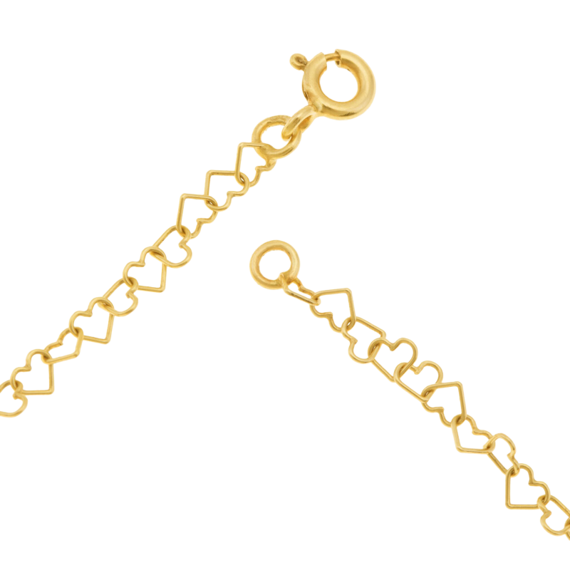 Bracelet en or jaune, coeurs
