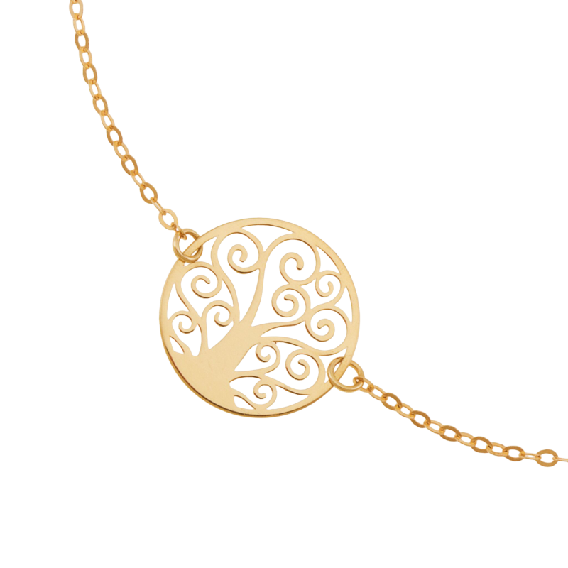 Bracelet en or jaune, arbre de vie