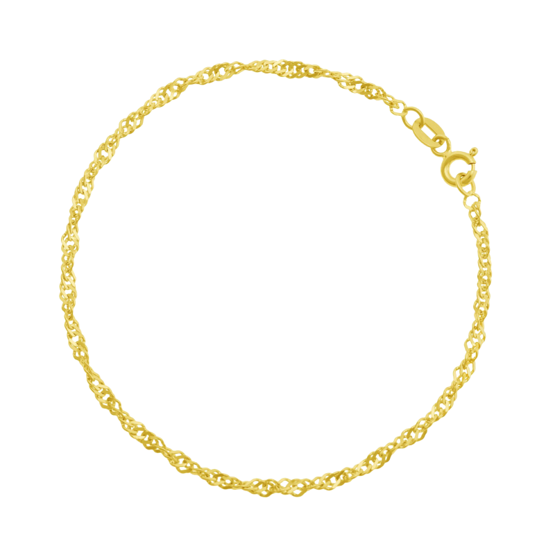 Bracelet en or jaune maille singapour