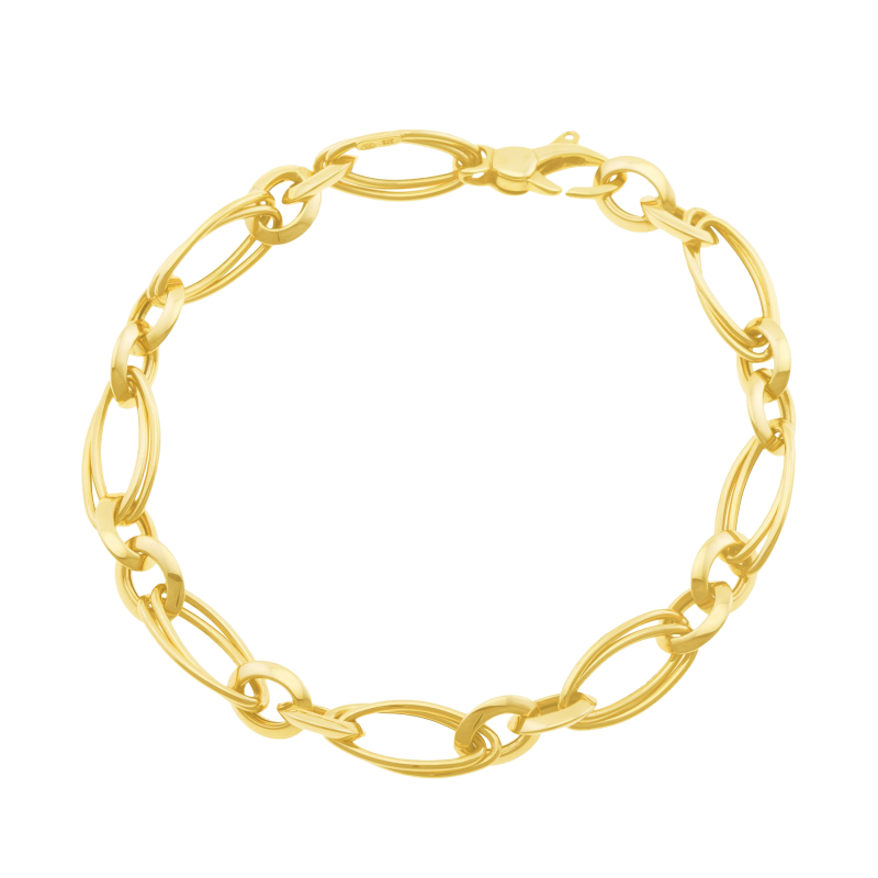 Bracelet en or jaune maille fantaisie