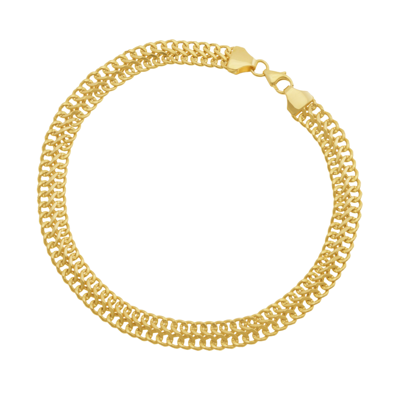 Bracelet en or jaune maille fantaisie