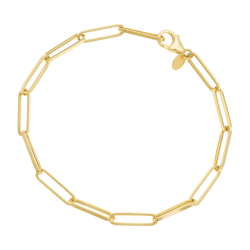 Bracelet or jaune maille rectangle allongée