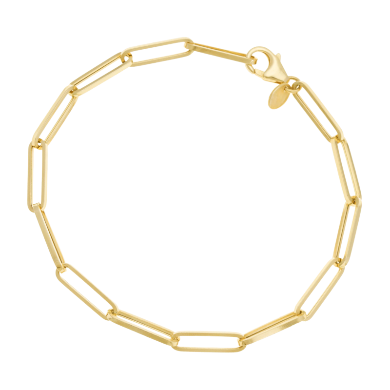 Bracelet or jaune maille rectangle allongée