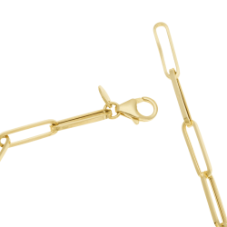 Bracelet or jaune maille rectangle allongée