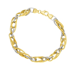 Bracelet en 2 ors maille fantaisie