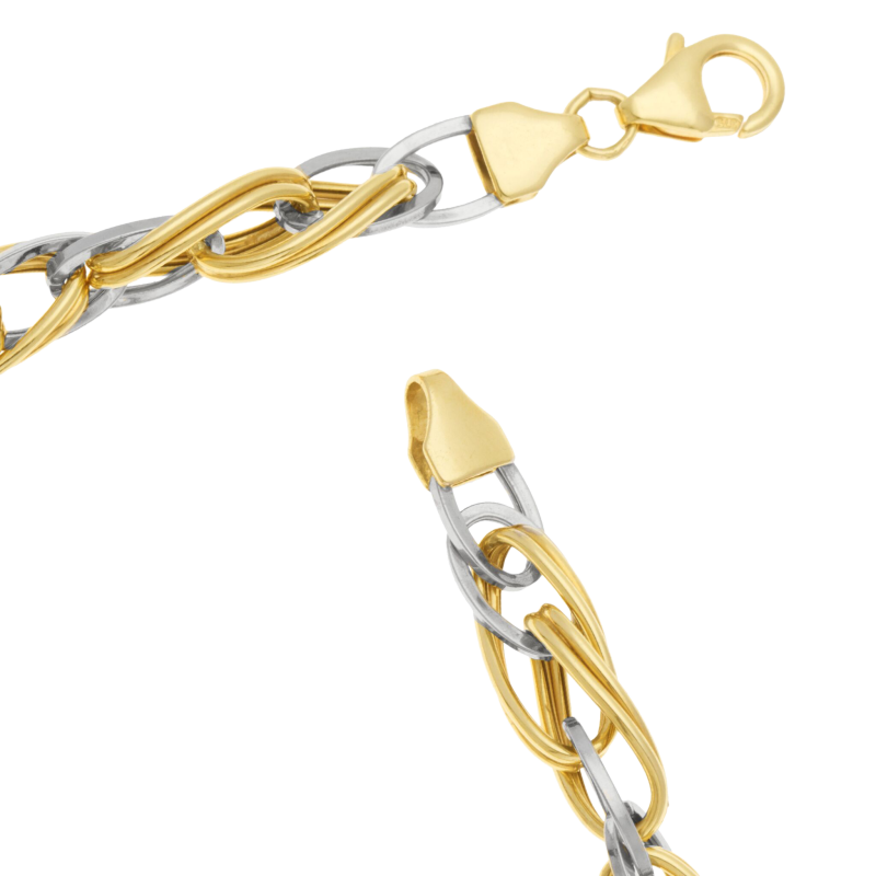 Bracelet en 2 ors maille fantaisie