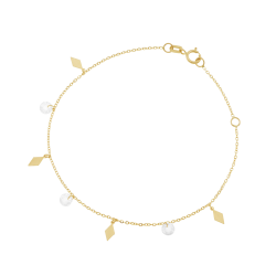 Bracelet or jaune et oxydes de zirconium