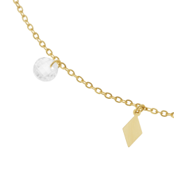 Bracelet or jaune et oxydes de zirconium