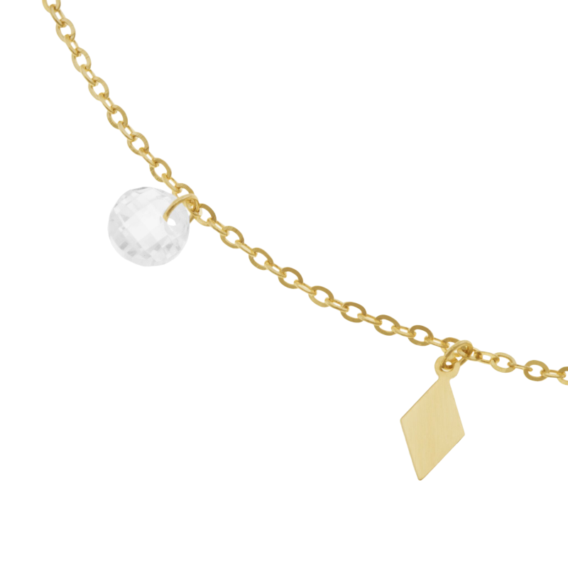 Bracelet or jaune et oxydes de zirconium