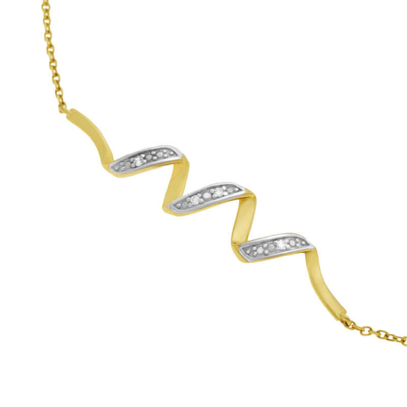 Bracelet en or jaune rhodié et diamants