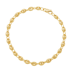 Bracelet en or jaune, maille grain de café