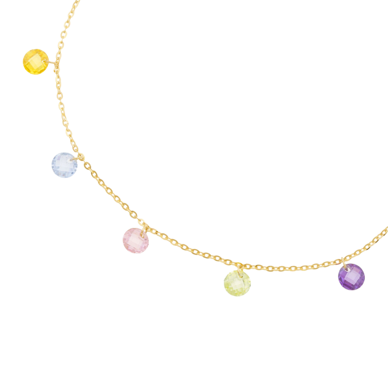 Bracelet en or jaune et oxydes de zirconium briolette