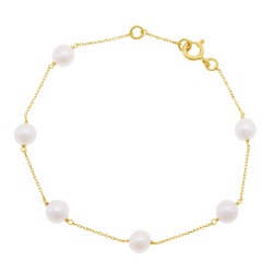 Bracelet en or jaune et perles de culture