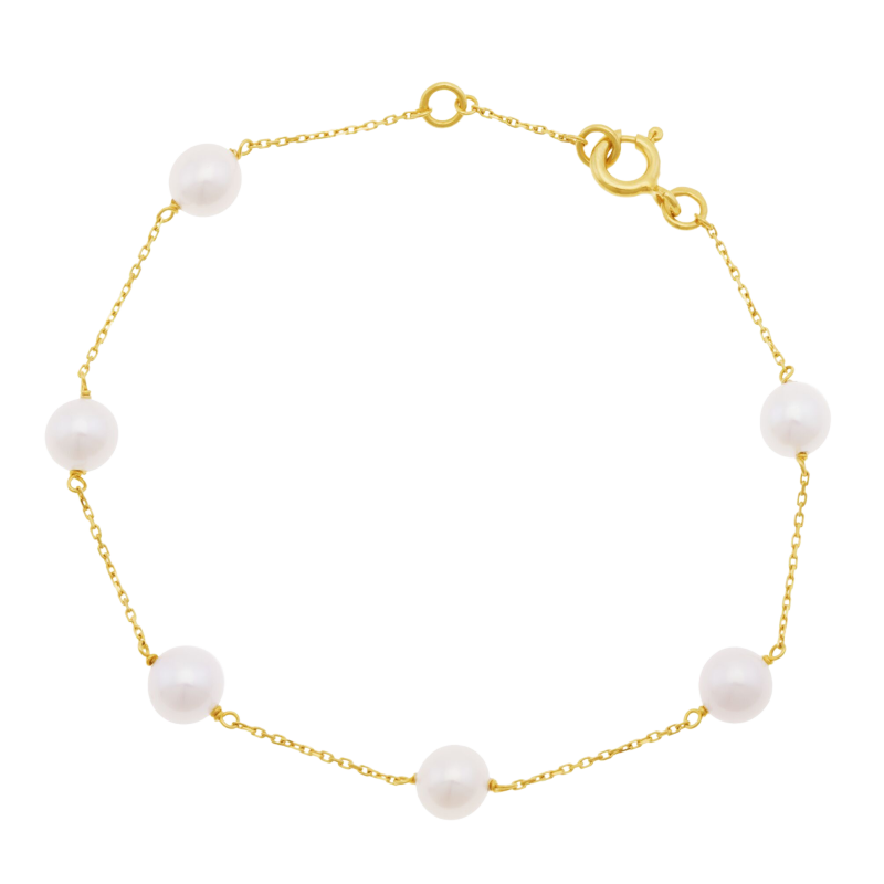 Bracelet en or jaune et perles de culture