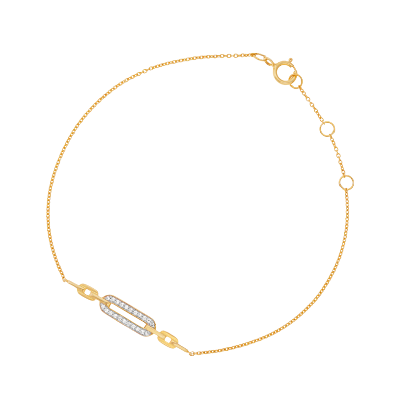 Bracelet en or jaune et rhodié, diamants