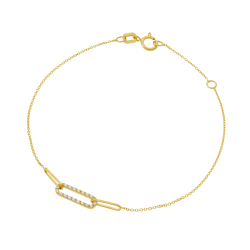 Bracelet en or jaune et oxydes de zirconium
