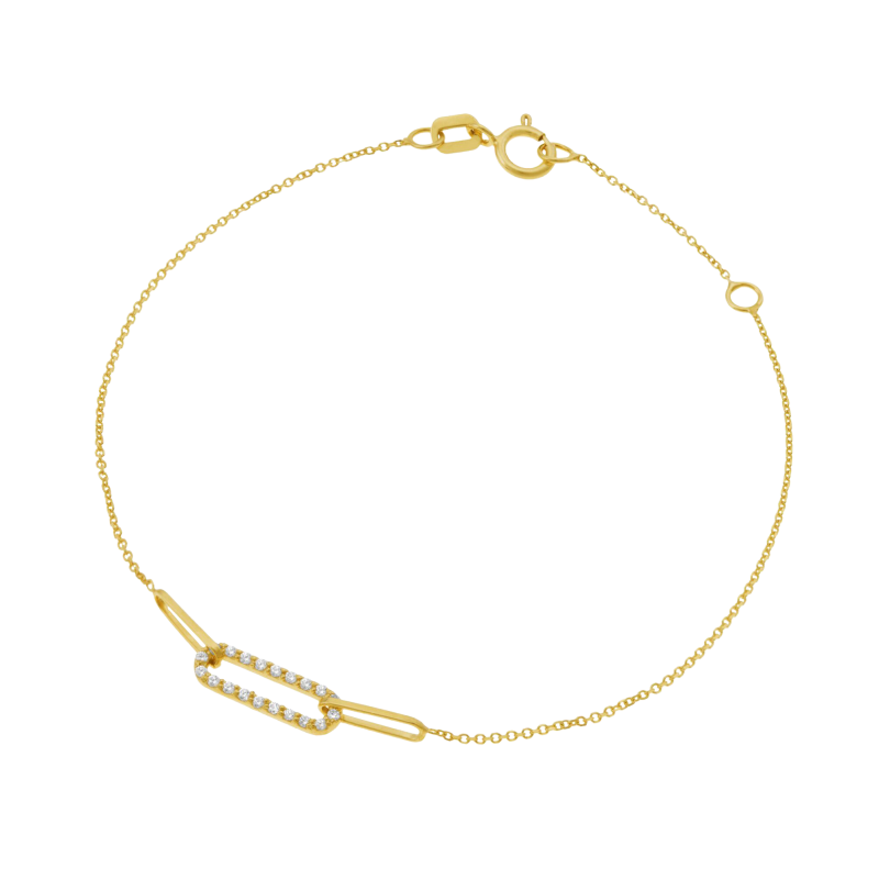 Bracelet en or jaune et oxydes de zirconium