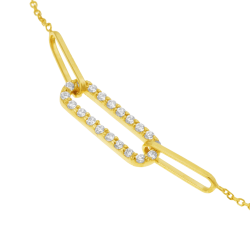 Bracelet en or jaune et oxydes de zirconium