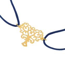 Bracelet cordon en or jaune, arbre de vie
