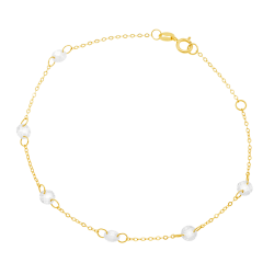 Bracelet en or jaune et oxydes de zirconium