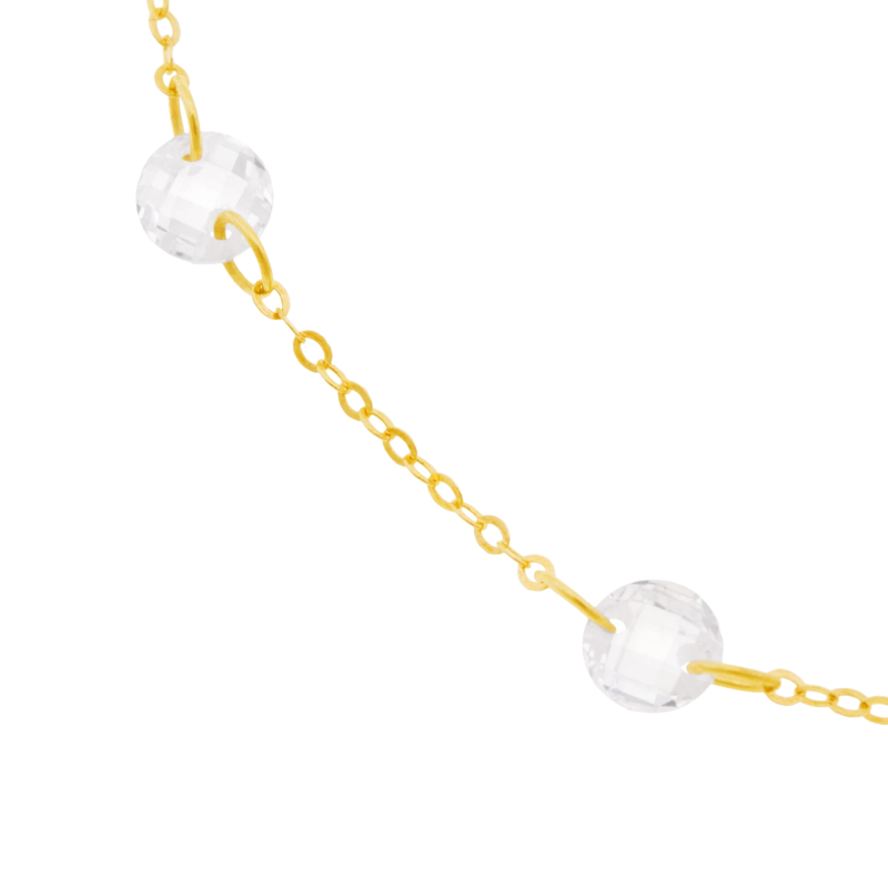 Bracelet en or jaune et oxydes de zirconium