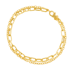 Bracelet en or jaune, double chaîne